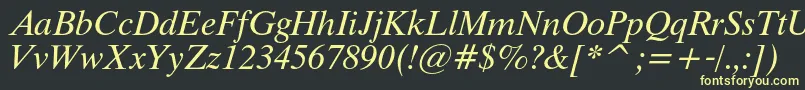 ThamescItalic Font – Yellow Fonts on Black Background