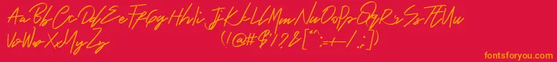 Bambang Font – Orange Fonts on Red Background