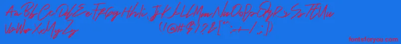 Bambang Font – Red Fonts on Blue Background
