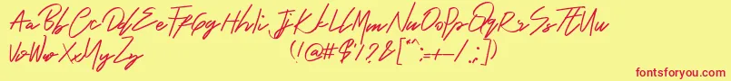 More about Bambang Font Bambang Font – Red Fonts on Yellow Background