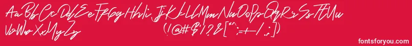 フォントBambang – 赤い背景に白い文字