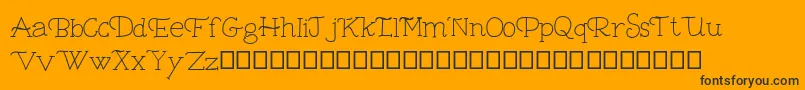 Bambina Demo-Schriftart – Schwarze Schriften auf orangefarbenem Hintergrund