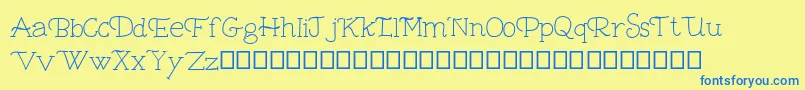Bambina Demo Font – Blue Fonts on Yellow Background