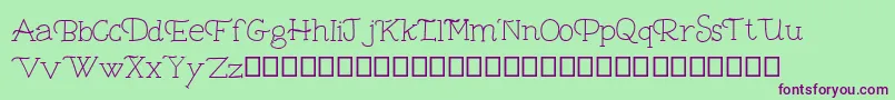 Bambina Demo Font – Purple Fonts on Green Background