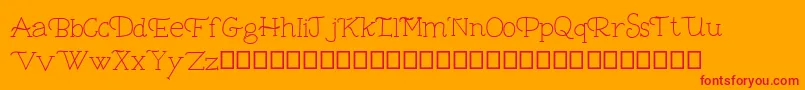 Bambina Demo-Schriftart – Rote Schriften auf orangefarbenem Hintergrund