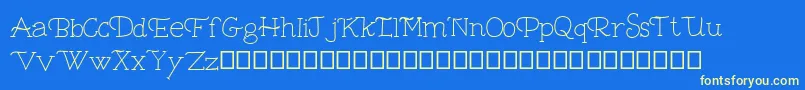 Bambina Demo-Schriftart – Gelbe Schriften auf blauem Hintergrund