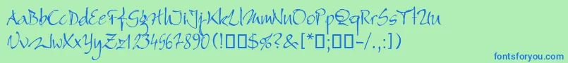 Bambino Font – Blue Fonts on Green Background