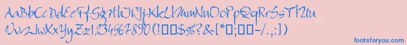 Bambino Font – Blue Fonts on Pink Background