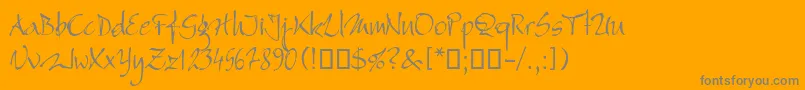 Bambino-Schriftart – Graue Schriften auf orangefarbenem Hintergrund