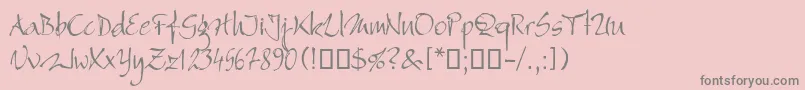 Bambino Font – Gray Fonts on Pink Background