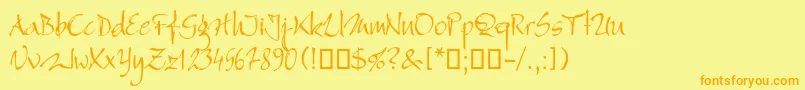 Bambino Font – Orange Fonts on Yellow Background