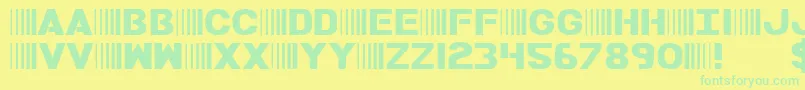 BAMF Font – Green Fonts on Yellow Background