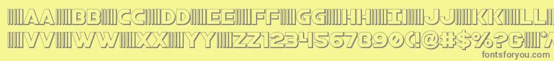 bamf3d Font – Gray Fonts on Yellow Background