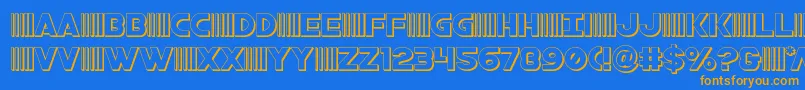 bamf3d Font – Orange Fonts on Blue Background