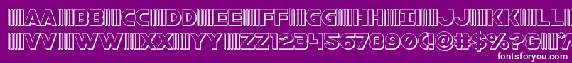 bamf3d-Schriftart – Weiße Schriften auf violettem Hintergrund