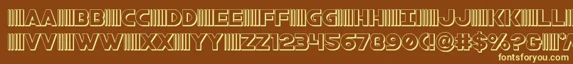 bamf3d Font – Yellow Fonts on Brown Background