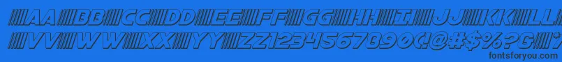 bamf3dital Font – Black Fonts on Blue Background