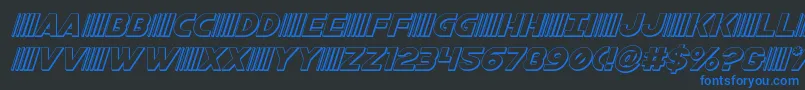 bamf3dital Font – Blue Fonts on Black Background