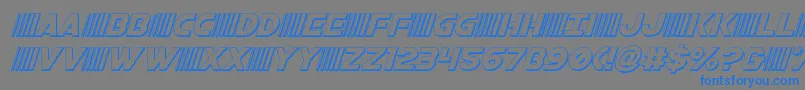 bamf3dital Font – Blue Fonts on Gray Background