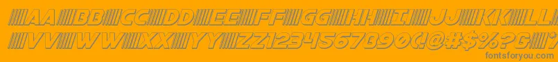 bamf3dital-Schriftart – Graue Schriften auf orangefarbenem Hintergrund