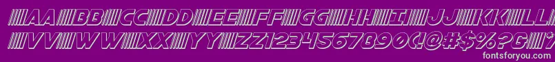 bamf3dital Font – Green Fonts on Purple Background