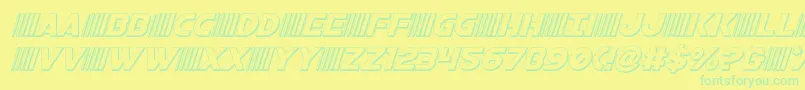 bamf3dital Font – Green Fonts on Yellow Background