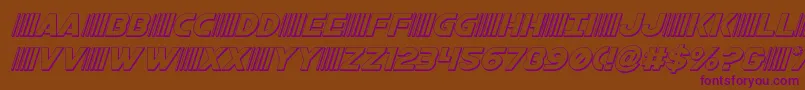 bamf3dital-Schriftart – Violette Schriften auf braunem Hintergrund