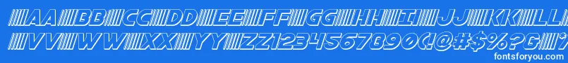 bamf3dital Font – White Fonts on Blue Background