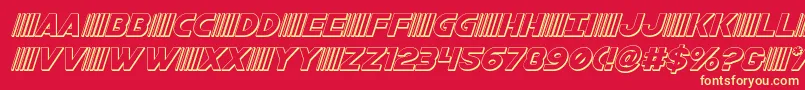 bamf3dital Font – Yellow Fonts on Red Background