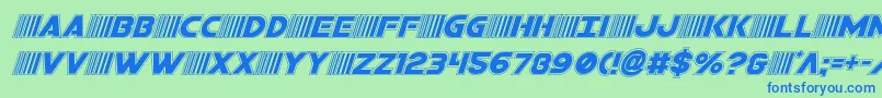 bamfacadital Font – Blue Fonts on Green Background