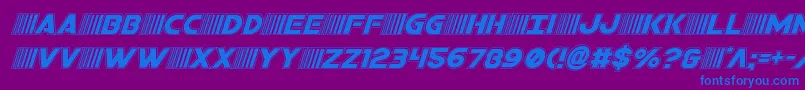 bamfacadital Font – Blue Fonts on Purple Background
