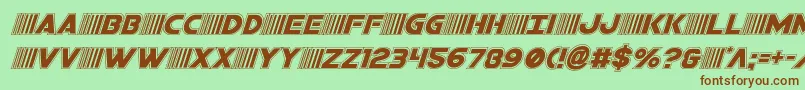 bamfacadital Font – Brown Fonts on Green Background