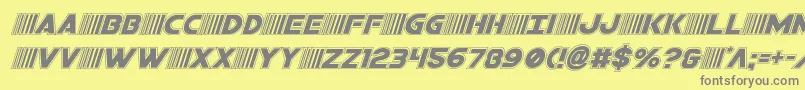 bamfacadital-fontti – harmaat kirjasimet keltaisella taustalla