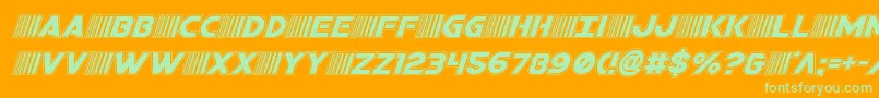 bamfacadital Font – Green Fonts on Orange Background