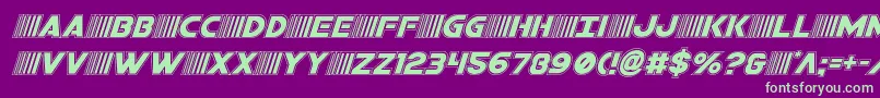 bamfacadital Font – Green Fonts on Purple Background