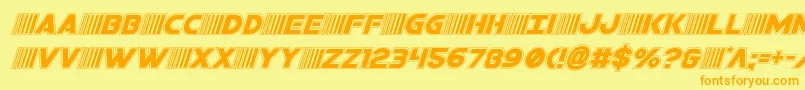 bamfacadital Font – Orange Fonts on Yellow Background