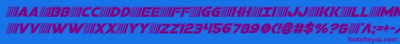 bamfacadital Font – Purple Fonts on Blue Background