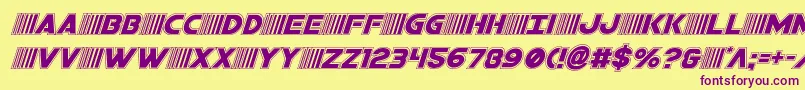 bamfacadital Font – Purple Fonts on Yellow Background