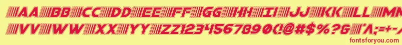 bamfacadital Font – Red Fonts on Yellow Background
