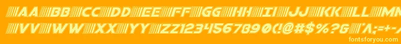 Шрифт bamfacadital – жёлтые шрифты на оранжевом фоне
