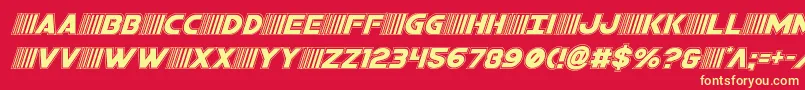 bamfacadital Font – Yellow Fonts on Red Background