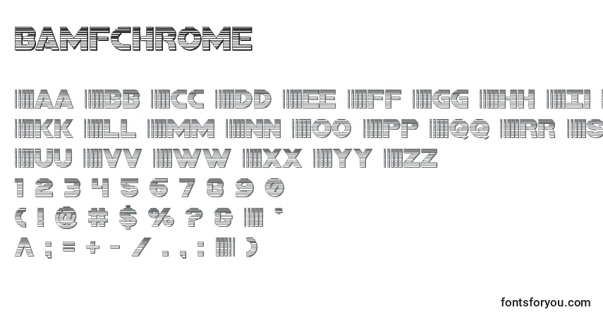 Schriftart Bamfchrome – Alphabet, Zahlen, spezielle Symbole