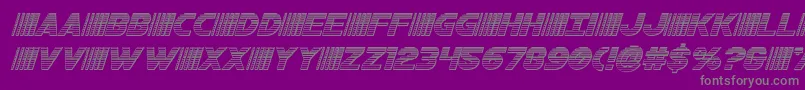 bamfchromeital-Schriftart – Graue Schriften auf violettem Hintergrund