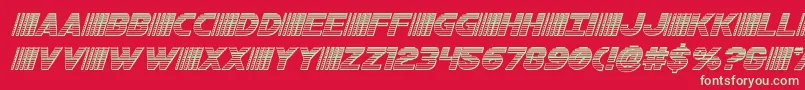 bamfchromeital-Schriftart – Grüne Schriften auf rotem Hintergrund
