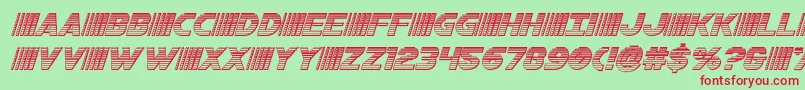 bamfchromeital Font – Red Fonts on Green Background