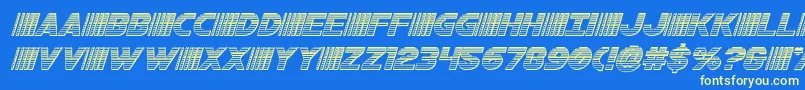 bamfchromeital Font – Yellow Fonts on Blue Background