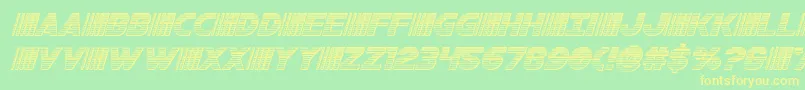 bamfchromeital Font – Yellow Fonts on Green Background