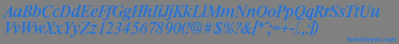 RiccioneserialItalic Font – Blue Fonts on Gray Background