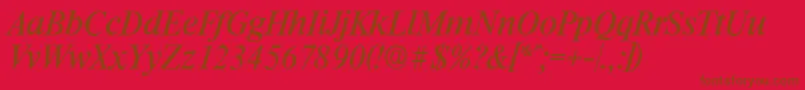 Police RiccioneserialItalic – polices brunes sur fond rouge