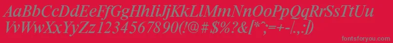 RiccioneserialItalic Font – Gray Fonts on Red Background